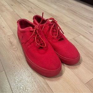 Red Polo Ralph Lauren shoes size 11 men’s.
